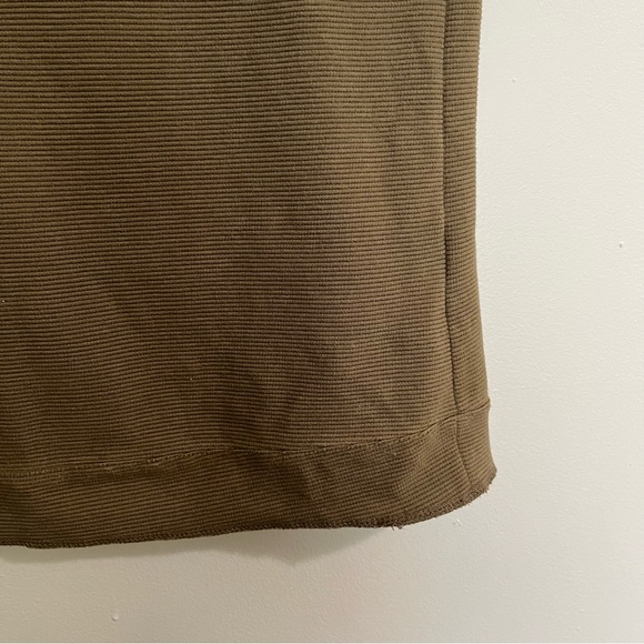 Anthropologie Postmark Ribbed Olive Flutter Sleeve Top | Short Sleeve Top - Picture 4 of 14